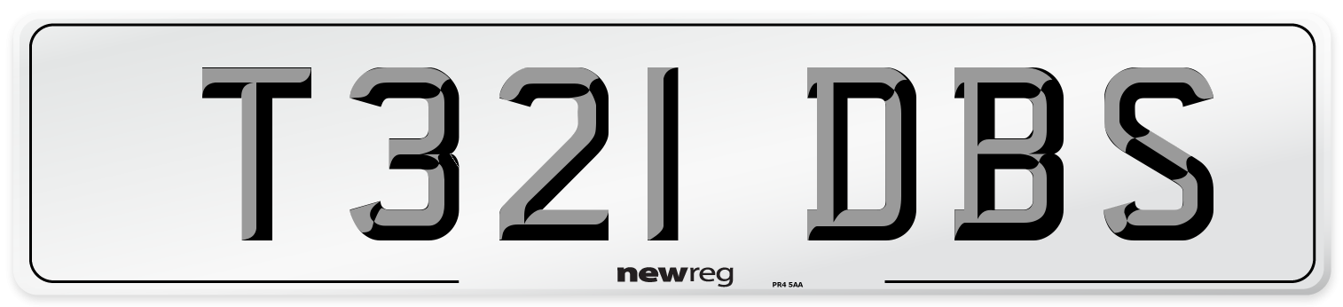 T321 DBS Number Plate from New Reg